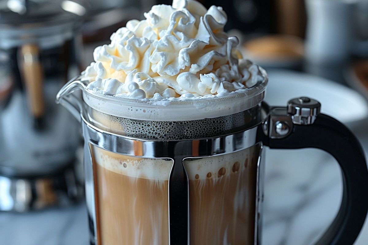 Préparation express de crème fouettée avec une cafetière à piston : suivez ces étapes